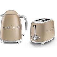 Smeg Eejb343 Kettle And 2 Slice Toaster, Matte Champagne