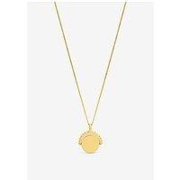 Jon Richard Simply Silver 14Ct Real Gold Plated Sterling Silver Polished Beaded Edge Spinner Pendant