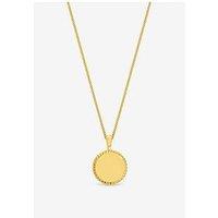 Jon Richard Simply Silver 14Ct Real Gold Plated Sterling Silver Polished Beaded Edge Round Pendant