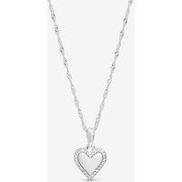 Jon Richard Simply Silver Sterling Silver 925 Polished And Pave Heart Pendant