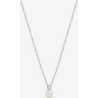 Jon Richard Simply Silver Sterling Silver 925 Cubic Zirconia Bezel Pearl Drop Pendant