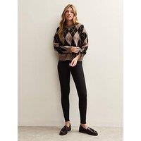 New Look High Waist Stretch Cotton Leggings - Black