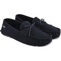 Totes Isotoner Mens Herringbone Lined Moccasin - Navy