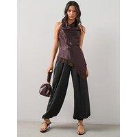 The Very Collection Satin Balloon Trousers - Black