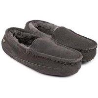 Totes Mens Harry Sheepskin Slipper - Grey