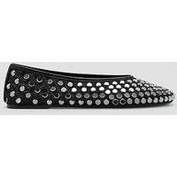 Mango Mesh Ballet Flats With Studs - Black