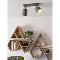 Eglo Tilston Steel Minimalist Dual Ceiling Spotlight, Green