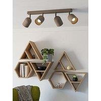 Eglo Tilston Steel Minimalist 4-Light Ceiling Spotlight, Sandy