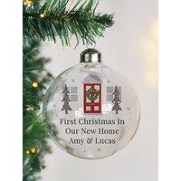 The Personalised Memento Company Personalised Home For Christmas Glass Bauble