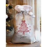 The Personalised Memento Company Personalised Pink Christmas Tree Sack