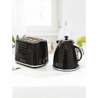 Daewoo Argyle Jug Kettle And 2 Slice Toaster- Black