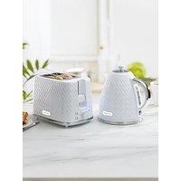 Daewoo Argyle Jug Kettle And 2 Slice Toaster- White