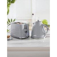 Daewoo Argyle Jug Kettle And 2 Slice Toaster- Grey