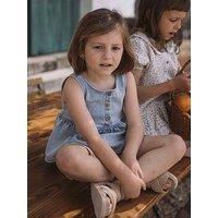 Lil Atelier Mini Girls Sleeveless Denim Blouse - Light Blue