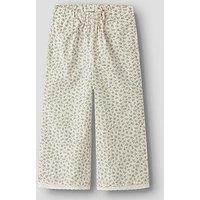 Lil Atelier Mini Girls Floral Co-Ord Trousers - Cream
