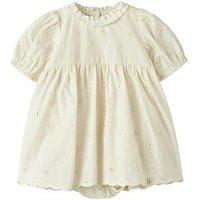 Lil Atelier Baby Girls Woven Short Sleeve Body Dress - Cream