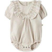Lil Atelier Baby Girls Check Romper - Beige