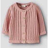 Lil Atelier Baby Girls Knitted Cardigan - Pink