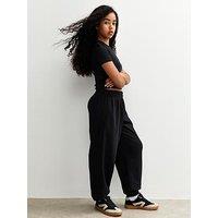 New Look 915 Girls Oversized Cuff Joggers - Balck