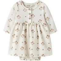 Lil Atelier Baby Girls Floral Jersey Body Dress - Cream