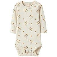 Lil Atelier Baby Girls Floral Long Sleeve Bodysuit - Cream