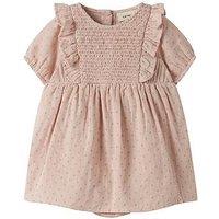 Lil Atelier Baby Girls Woven Short Sleeve Body Dress - Light Pink