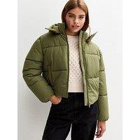 New Look 915 Girls Cropped Puffer Jacket - Dark Khaki