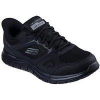 Skechers Slip-Ins Lace Up Sneaker W/ Overlays & Memory Foam - Black