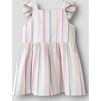 Name It Mini Girls Stripe Woven Dress - White