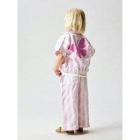 Name It Mini Girls 2 Piece Stripe Butterfly Back Print Twill Set - Light Pink