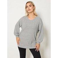 Yours Curve Heat Seal Jumper - Grey