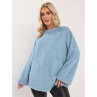 Yours Curve Eyelash Jumper - Blue
