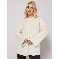 Yours Curve Eyelash Jumper - White