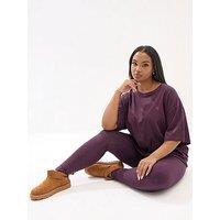 Yours Curve Top And Legging Set - Red