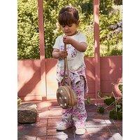 Name It Mini Girls Floral Co-Ord Flared Trousers - Pink