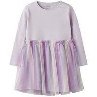 Name It Mini Girls Rainbow Tulle Jersey Dress - Light Purple