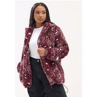 Yours Curve Zip Thru Fleece - Red