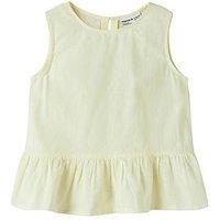 Name It Girls Linen Sleeveless Co-Ord Blouse - Light Yellow