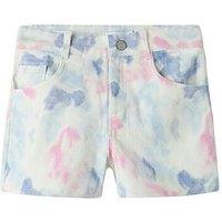 Name It Girls Tie Dye Denim Shorts - White