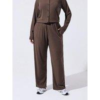 Yours Curve Wide Leg Lounge Trouser - Brown