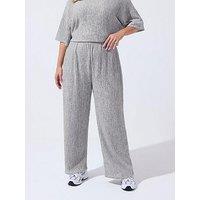 Yours Curve Wide Leg Lounge Trouser - Grey