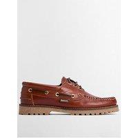 Barbour Deck Boat Shoes - Tan - Dark Brown
