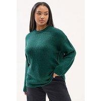 Yours Curve Yarn Stripe Jumper - Green