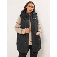 Yours Curve Quilted Gilet - Black