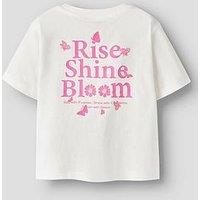 Name It Mini Girls Back Print Short Sleeve Tshirt - White