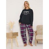 Yours Curve Alpine Dreaming Lounge Set - Black