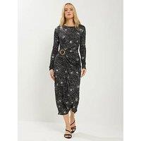 Long Tall Sally Tall Floral Long Sleeve Buckle Midaxi Dress