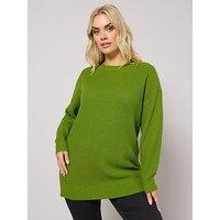 Yours Curve Drop Shoulder Jumper - Green
