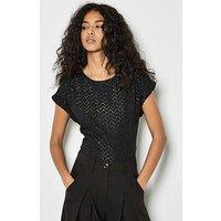 Apricot Jacquard Grown On T-Shirt