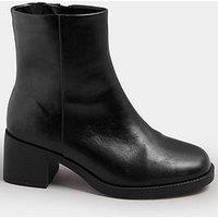 Yours Wide Fit Square Ankle Boot - Black